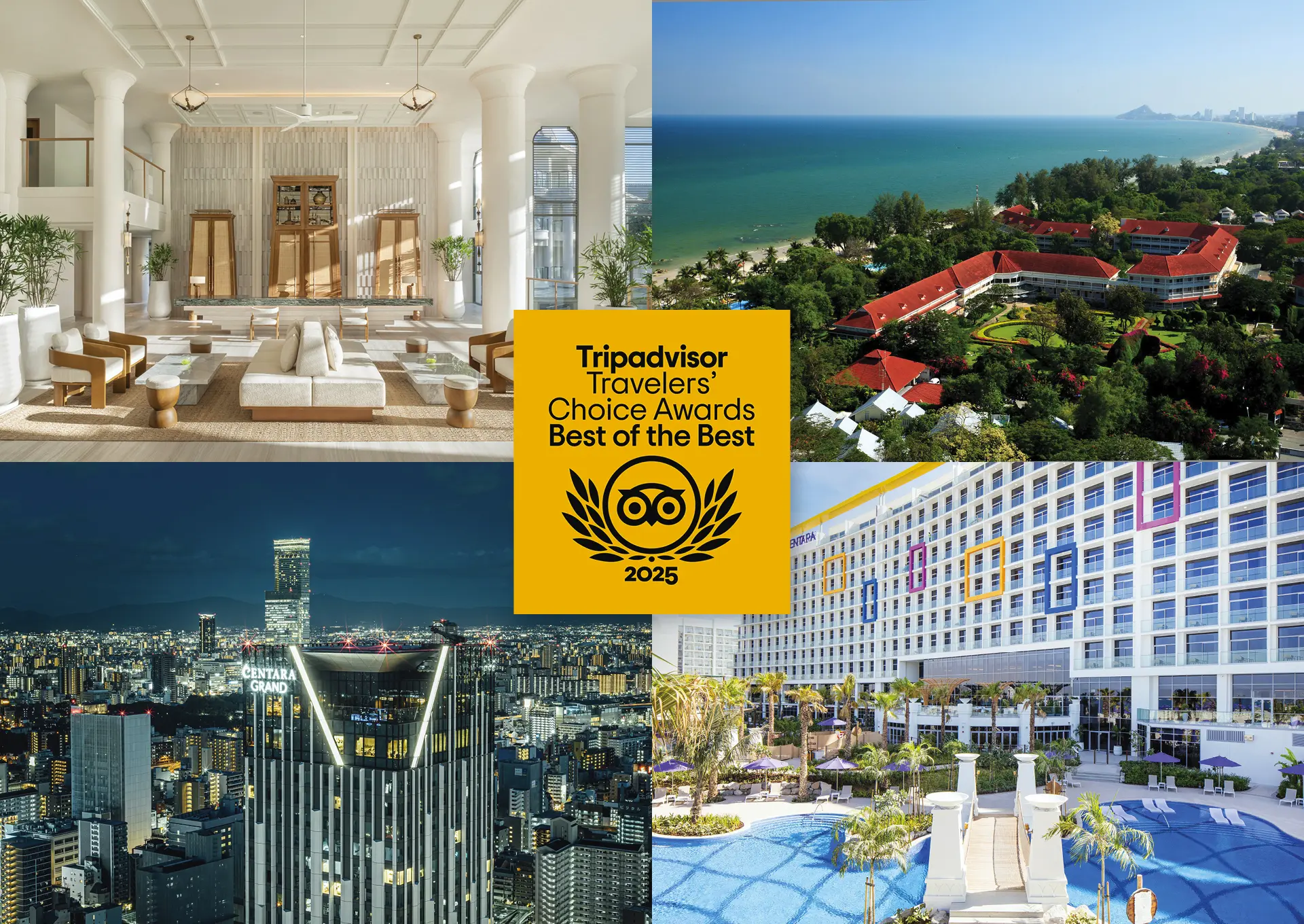 18 Centara properties honoured at Tripadvisor Travellers Choice Awards 2025