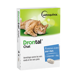 Drontal Cat - Dewormer - 4 δισκία - VETOQUINOL - Produits-veto.com