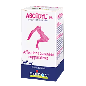 Abcedyl - Affections cutanées suppuratives - Flacon 30 mL - BOIRON - Produits-veto.com
