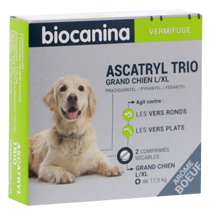 Ascatryl Trio - Vermifuge - Großer Hund - L/XL - 2 Tabletten - BIOCANINA - Products-veto.com