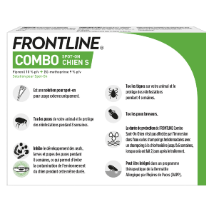 Frontline Combo - Anti-puces - Chien - S - 6 pipettes - back - Produits-veto.com