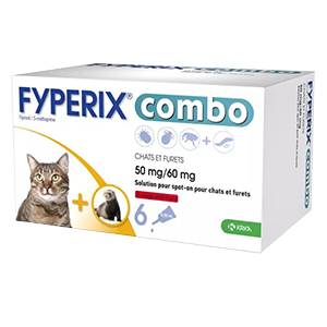 Fyperix Combo - Anti pulci e zecche - Gatti e furetti - 6 pipette - KRKA