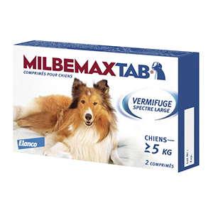 Milbemax tab - Vermifuge - Chien - 2 comprimés - Elanco - Produits-veto.com