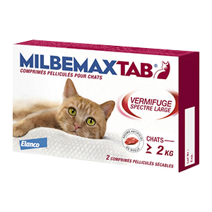 Milbemax Tab - Vermifuge - Chat - 2 comprimés - Elanco - Produits-veto.com