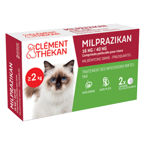 Milprazikan - Kat - Vermifuge - Over 2 kg - Clément Thékan - Produits-veto.com