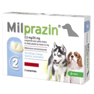 Milprazin KRKA, il vermifugo per cani di piccola taglia e cuccioli da 0,5 a  2 KG