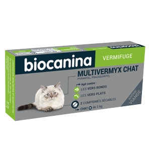 Multivermyx - Vermífugo para gatos - 2 comprimidos - BIOCANINA - Produtos-veto.com