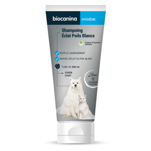 Shampoo - Strahlendes weißes Haar - Gelbfärbung - Hund und Katze - 200 ml - Biocanina - Products-veto.com