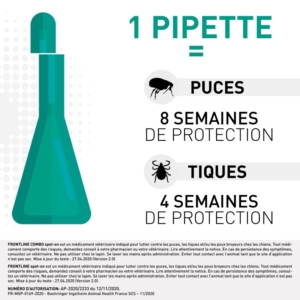 Frontline – Spot On M – Anti-puces – de 10 à 20 kg – 6 pipettes – BOEHRINGER INGELHEIM