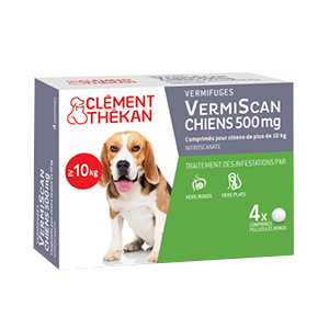 Vermiscan 500 mg - Vermífugo - Cão com mais de 10kg - Clément Thékan - Produtos-veto.com