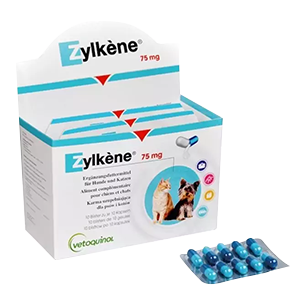 Zylkene - 75 mg - Antiestresse - Gato e cachorro - 100 comprimidos - VETOQUINOL - Produtos-veto.com