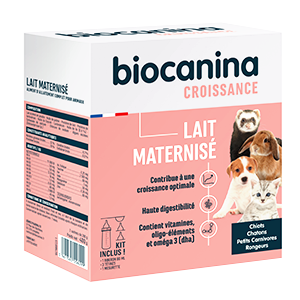 Maternisierte Milch – 2 Beutel Milch und 1 Flasche – Welpe und Kätzchen – Biocanina – Produits-veto.com