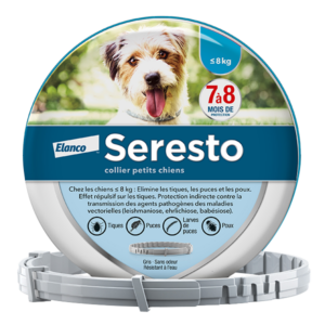 Seresto - Petit chien - Inférieur à 8 kg - Collier - puces - ELANCO - Produits-veto.com