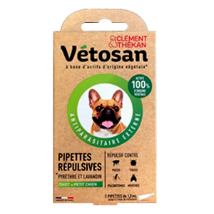 Vetosan - Pipettes répulsives - Antiparasitaire - Petit chien et chiot - Clément Thékan - Produits-veto.com
