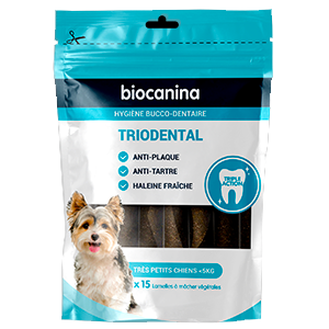 Triodental - Higiena jamy ustnej - Bardzo małe psy - Do 5 kg - 15 pasków - BIOCANINA - Produkty-veto.com