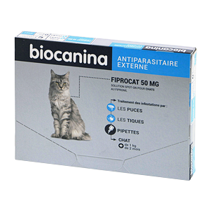 Fiprocat 50 mg - Parasiticida externo - gato - 3 pipetas - Biocanina - Produtos-veto.com