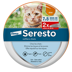 Seresto - ノミ取り防止首輪 - 猫 - 38 cm - 2 個パック - ELANCO