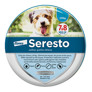 Seresto - Petit chien - Inférieur à 8 kg - Collier - ELANCO - Produits-veto.com
