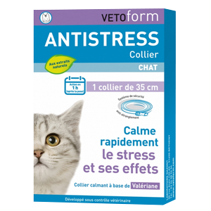 Antistress Stress halsbånd med baldrian og lavendel - Kat - VETOFORM - DAZONT - Products-veto.com