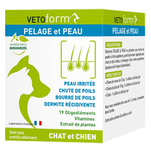 Pelage et Peau - Dermite et chute de poils - Chien et Chat - VETOFORM - DAZONT - Produits-veto.com