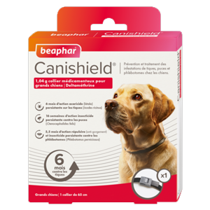 Canishield - طوق مكافحة الآفات - كلب كبير - 1 طوق - بيفار - Products-veto.com