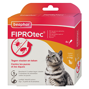 Fiprotec - Anti-puces/Anti-tiques - Chat - 50 mg - 4 Pipettes - BEAPHAR