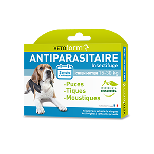 VETOFORM - Antiparasitaire - Moyen chien - Pipettes - DAZONT - Produits-veto.com