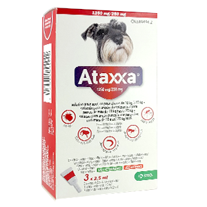 Ataxxa - Anti-puces & tiques - Chien moyen - de 10 à 25 kg - 3 pipettes - KRKA - Produits-veto.com