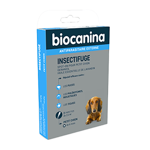 Repelente de insetos - Spot-on - Cachorro pequeno - 2 pipetas - Biocanina - Produtos-veto.com