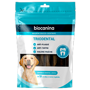 Triodental - Munnhygiene - Store hunder - > 30 kg - 15 strips - BIOCANINA - Products-veto.com