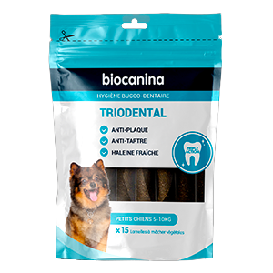 Triodental - Hygiène bucco-dentaire - Petits Chiens - 5 à 10 kg - 15 lamelles - BIOCANINA