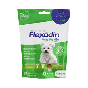 Flexadin –  Young Dog Mini – Soutien des articulations – 60 bouchées – VETOQUINOL