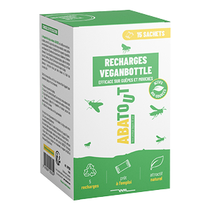 Recargas para garrafas veganas - Volantes - Vespas e Moscas - 15 saquetas - ABATOUT - Produit-veto.com