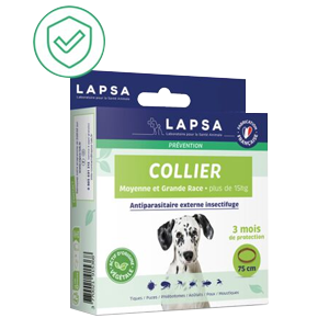 Collier Antiparasitaires - Insectifuge - Chien - Moyenne et Grande Race - LAPSA - Produits-veto.com