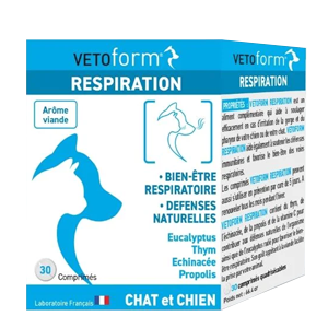 Respiración - Confort respiratorio - 30 comprimidos - Perro y Gato - VETOFORM - Produits-veto.com