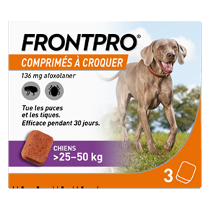 FRONTPRO - Anti-puces - Anti-tiques - 136 mg - 25 à 50 kg - 3 comprimés - BOEHRINGER INGELHEIM