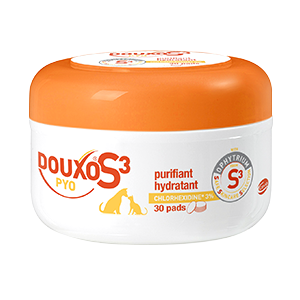 Douxo S3 Pyo Pads - Nettoyage et desinfection - Chien et chat - 30 lingettes - CEVA - Produits-veto.com