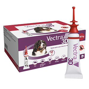 Vectra 3D - fleas, ticks and flying insects - Dog - XL + 40 Kg - 12 pipettes - CEVA