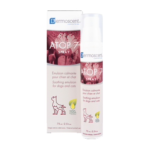 Atop 7 Spray - Emulsione calmante - Pelli allergiche - Cane e gatto - 75 ml - DERMOSCENTO