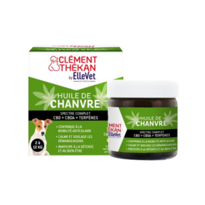 Huile de Chanvre - Articulations et démangeaisons - Chien - 2 à 10 kg - 45 capsules - Clément Thékan