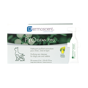 Pyo Clean Oto - Purifying ear cleaner - Dog, cat and rabbits - 10 x 5 ml - DERMOSCENT