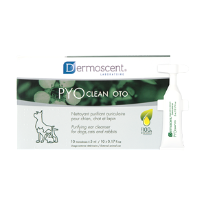 Pyo Clean Oto - Rensende ørerens - Hund, kat og kaniner - 10 x 5 ml - DERMOSCENT