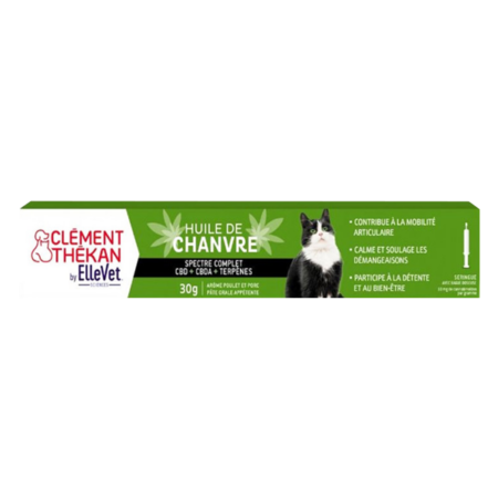 Hemp oil - Joints and itching - Cat - 30 g syringe - Clément Thékan - Produits-Veto.com