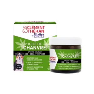 Huile de Chanvre - Articulations et démangeaisons - Chien - 12 à 36 kg - 45 capsules - Clément Thékan