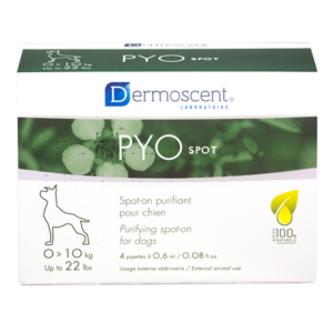 PYOspot – Spot-on – 0,6 ml – 4 Pipetten – Reinigungsbehandlung – Hund – 0 bis 10 kg – DERMOSZENT