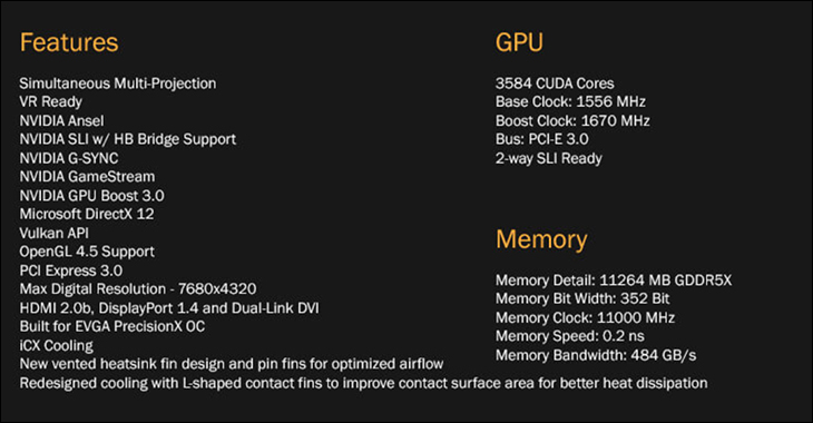 EVGA GTX 1080Ti SuperClocked 246