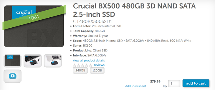 Crucial BX500 480GB Review 416