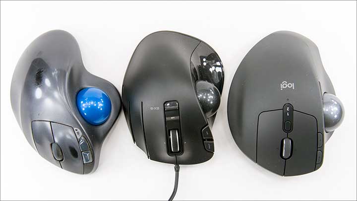 Logitech MX ERGO vs Logitech M570 Side-by-Side Mouse Comparison