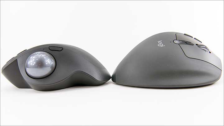 Logitech MX ERGO vs Logitech M570 Side-by-Side Mouse Comparison