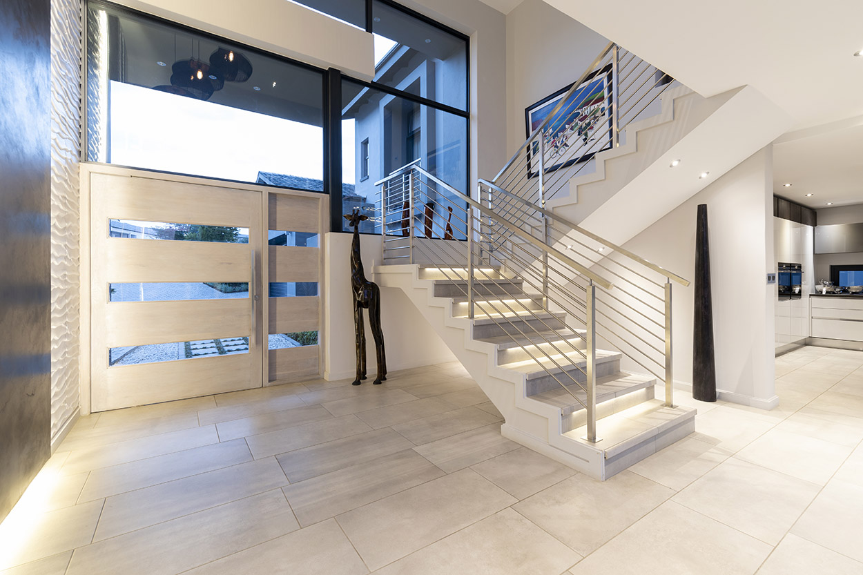 stainless steel rail balustrade idea for contemporary home